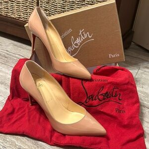 Christian Louboutin patent nude heels